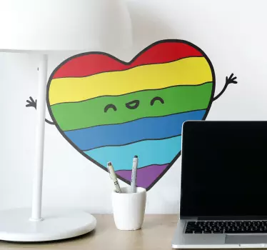Sticker coeur drapeau gay - TenStickers