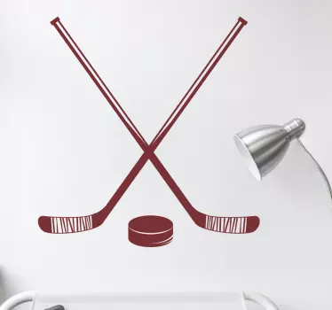 Sticker crosses et palet de hockey - TenStickers