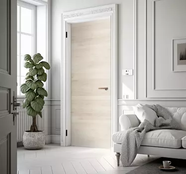 Sticker porte effet bois clair - TenStickers