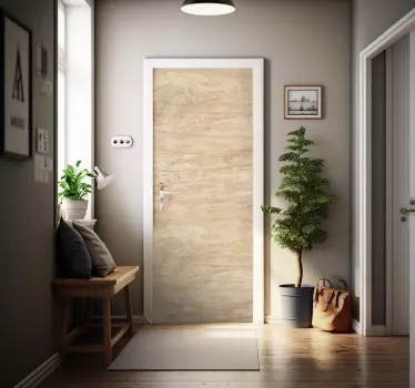 Sticker porte effet texture de bois - TenStickers