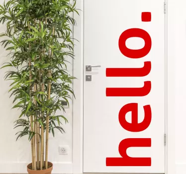 Sticker de porte Hello - TenStickers