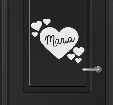 Sticker de porte personnalisable et cœur  - TenStickers