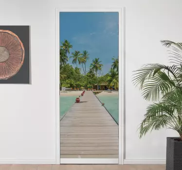 Sticker de Porte Ponton et plage - TenStickers
