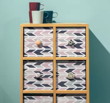 Sticker meuble formes géométriques à chevrons - TenStickers