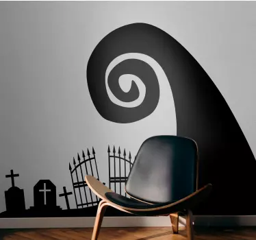 Autocollant décor Halloween cimetière avec spirale - TenStickers