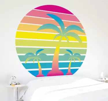 Sticker décoratif coucher de soleil années 80. - TenStickers