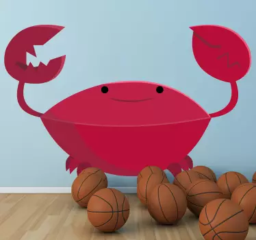 Sticker décoratif crabe souriant - TenStickers