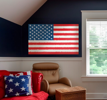 Sticker mural drapeau USA - TenStickers