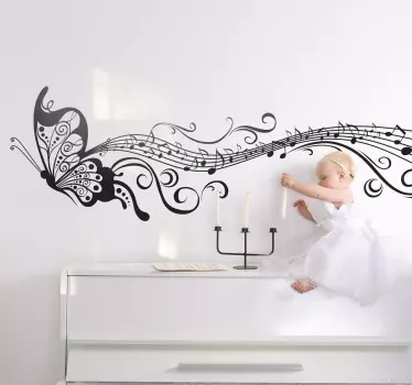 Sticker musique papillon musical - TenStickers
