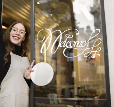 Autocollant vitrine décoratif welcome - TenStickers
