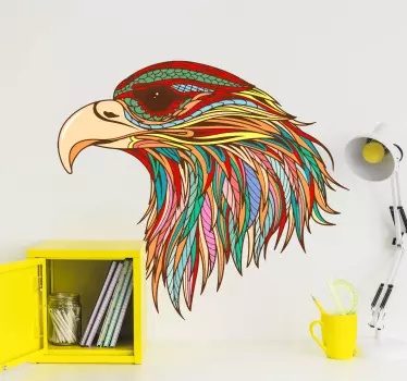 Sticker d'Oiseau Tête d'aigle plumes - TenStickers