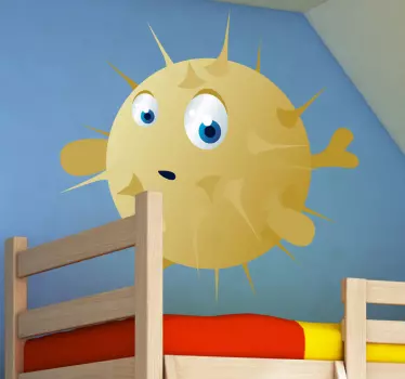 Sticker enfant animal poisson-globe - TenStickers