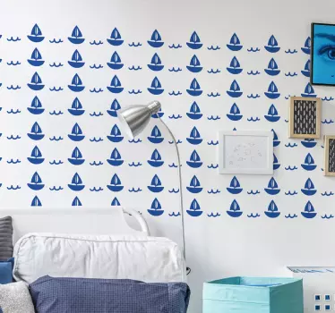 Sticker enfant barque voile - TenStickers