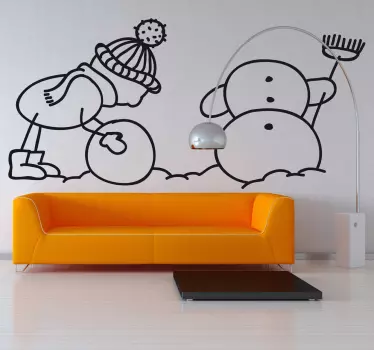 Sticker enfant bonhomme de neige - TenStickers