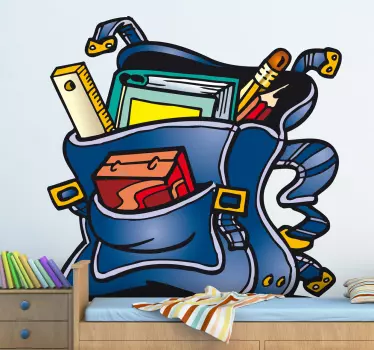 Sticker enfant cartable écolier - TenStickers