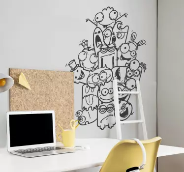 Sticker enfant collection monstres dessin - TenStickers