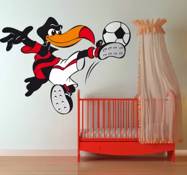 Sticker enfant dessin oiseau foot - TenStickers