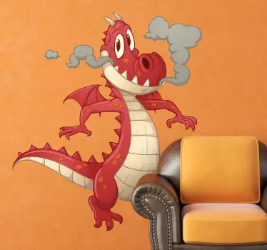 Sticker enfant dragon et fumée - TenStickers
