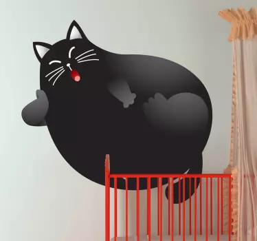Sticker enfant gros chat noir - TenStickers