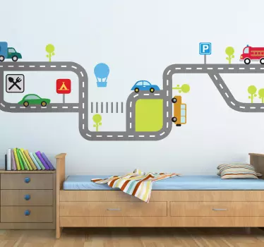 Sticker enfant illustration trafic - TenStickers