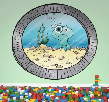 Sticker enfant poulpe hublot - TenStickers