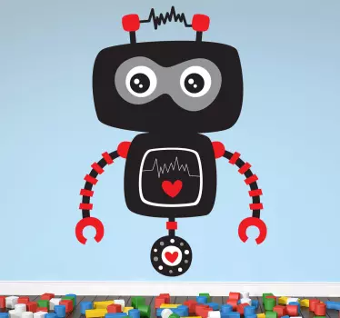 Sticker enfant robot noir - TenStickers