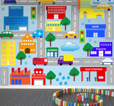 Sticker enfant rues ville - TenStickers
