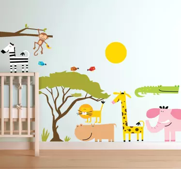 Sticker enfant savane africaine - TenStickers