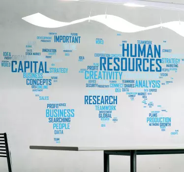 Sticker bureau mappemonde concepts entreprise - TenStickers