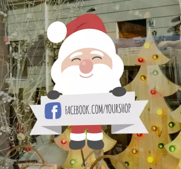 Sticker vitrine Noël entreprise réseau social - TenStickers