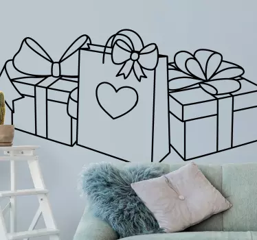 Sticker noël arrangement de sacs cadeaux - TenStickers