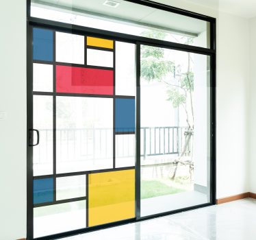 Sticker fenêtre art mondrian - TenStickers