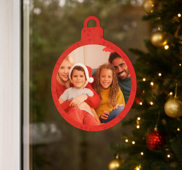 Sticker fenêtre boule de noël personnalisée - TenStickers