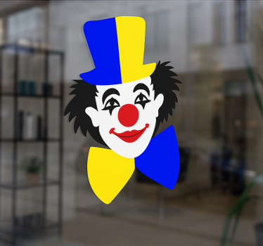 Sticker fenêtre clown de carnaval coloré - TenStickers