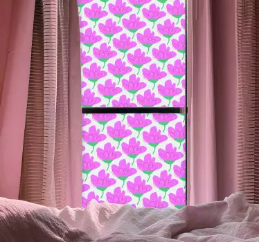 Autocollant fenêtre fleurs roses - TenStickers