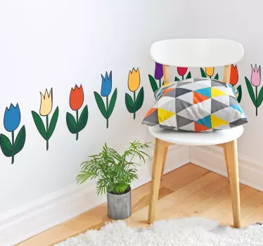 Sticker fleurs tulipes - TenStickers