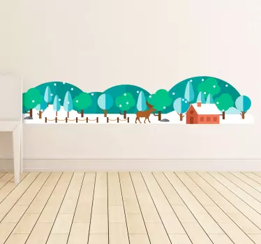 sticker forêt enneigée - TenStickers