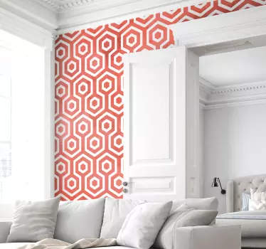 Sticker géométrique en tons corail - TenStickers