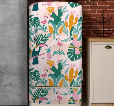 Sticker frigo ambiance jungle tropicale - TenStickers