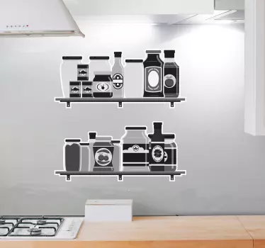 Sticker frigo bocaux étagère de cuisine - TenStickers