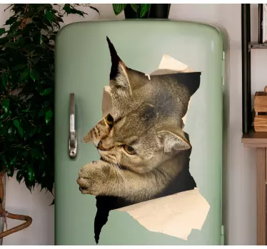 Sticker frigo chat en train de s'échapper - TenStickers