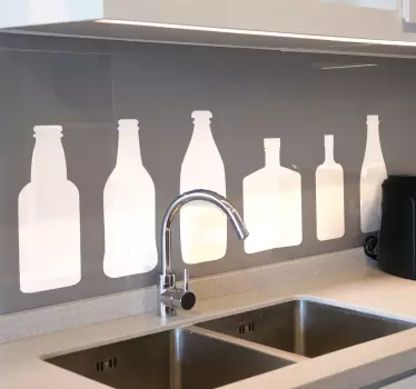 Sticker frigo collection silhouette de bouteille - TenStickers