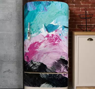Sticker frigo traits abstraits vivants - TenStickers