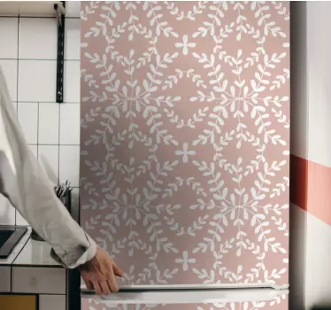 Sticker frigo couverture à motif floral - TenStickers