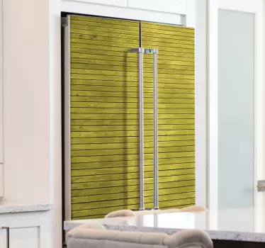 Sticker frigo effet planche en bois - TenStickers