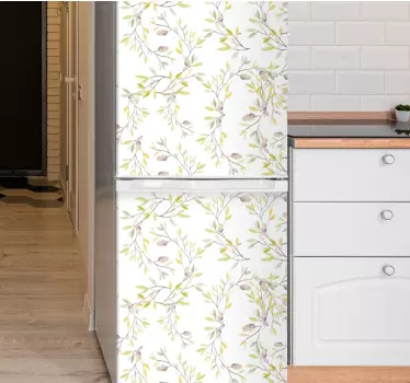 Sticker frigo en fleurs pour décoration élégante - TenStickers