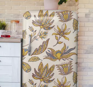 Sticker frigo finition florale texturée - TenStickers