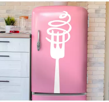 Sticker frigo fourchette à pâtes spirale - TenStickers