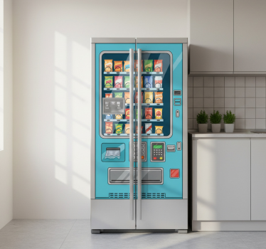 Sticker frigo machine à boissons bleue - TenStickers