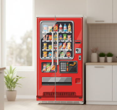 Sticker frigo machine à boissons rouge - TenStickers
